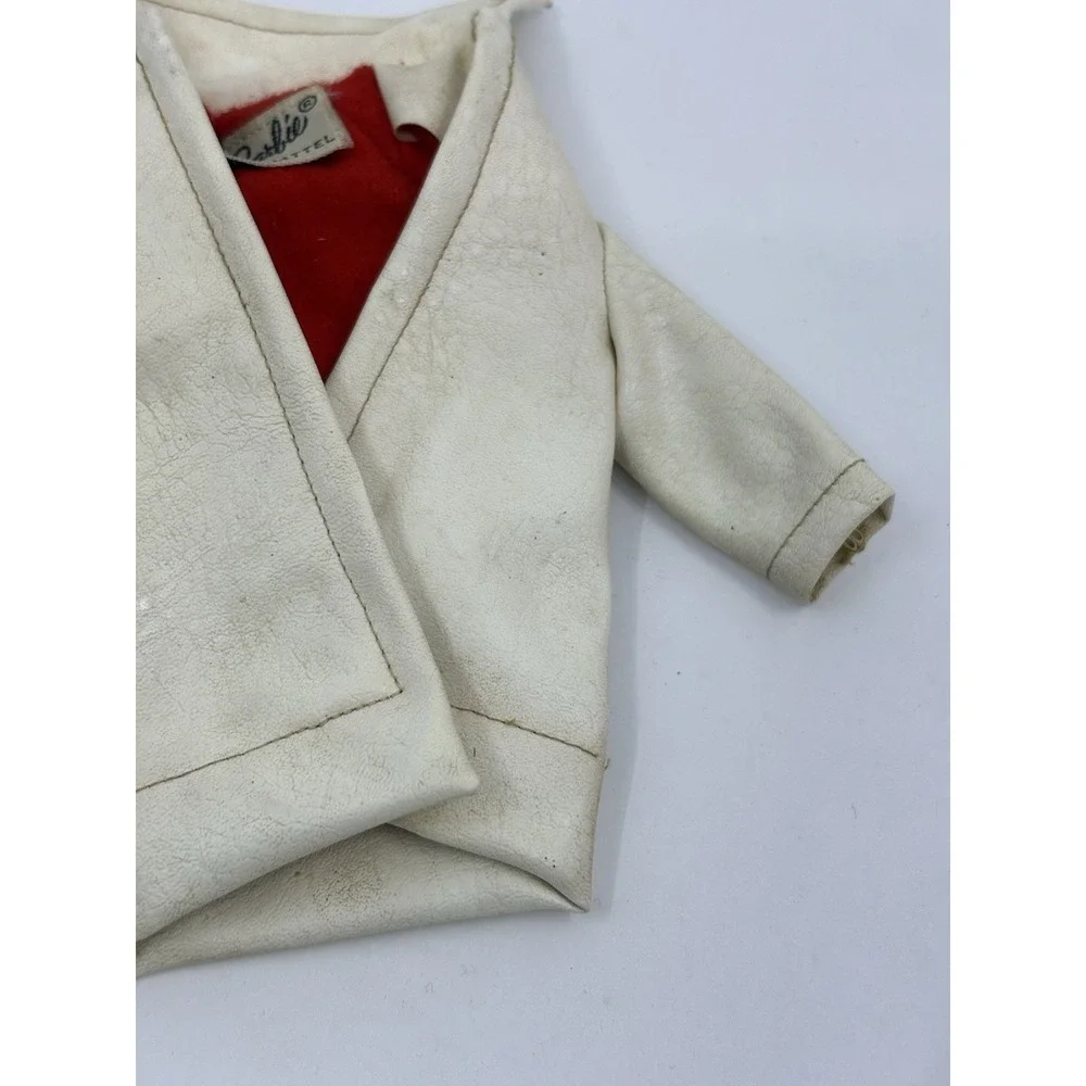 Vintage 1960's Mattel Barbie Winter Holiday #975 White Vinyl Coat